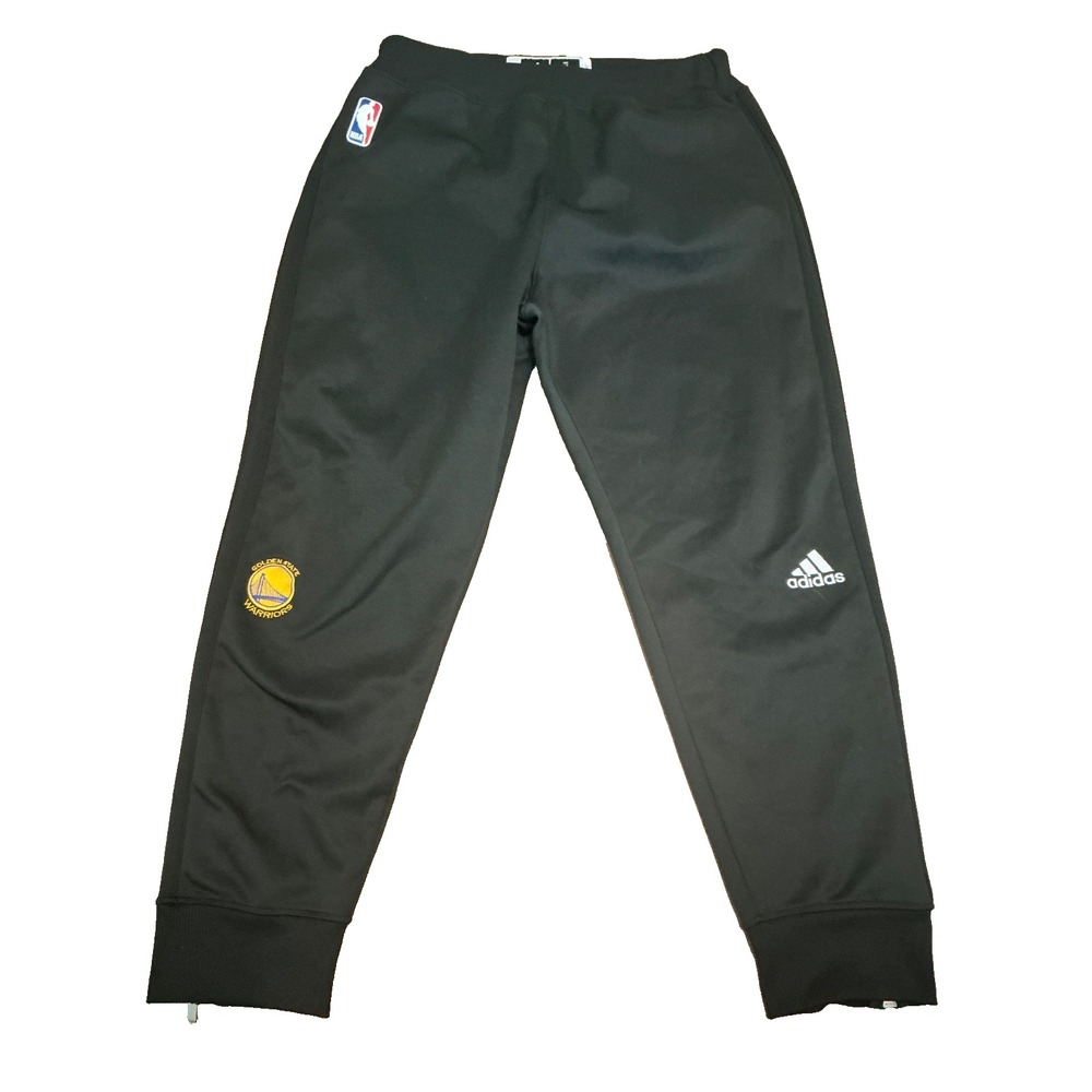 Adidas NBA Training Trousers Golden State Warriors Black Sz XL (34x30) Zip Leg